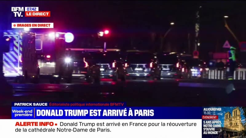 Réouverture de Notre-Dame: Donald Trump arrive à l'ambassade américaine à Paris