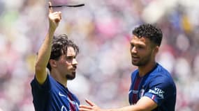 Vitinha et Gonçalo Ramos célèbrent un but du PSG pendant la Coupe du monde des clubs, le 15 juin 2025