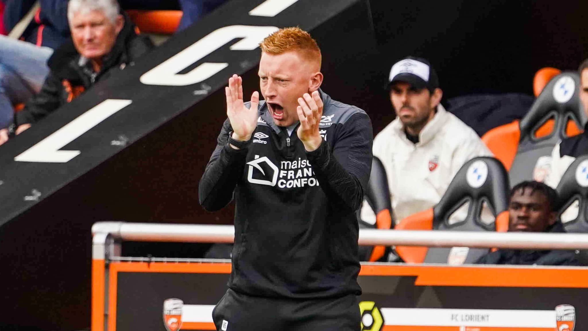 Will Still, à Lorient, lors de son premier déplacement avec le Stade de Reims. Will Still, à Lorient, lors de son premier déplacement avec le Stade de Reims.