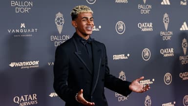 L'attaquant du Barça Lamine Yamal à la cérémonie du Ballon d'or le 22 septembre 2025 à Paris