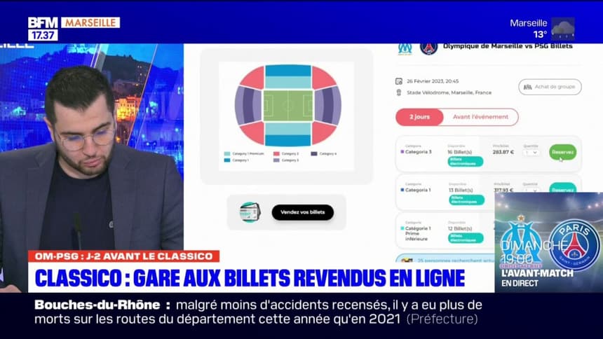 Ligue 1: attention aux billets revendus en ligne pour le match OM-PSG