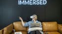 Une employée d'Immersed travaille en réalité virtuelle grâce à un casque Oculus Quest 2 et à l'application de son entreprise, le 28 janvier 2022 à Austin, au Texas