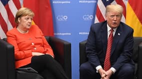La chancelière allemande Angela Merkel et le président américain Donald Trump.