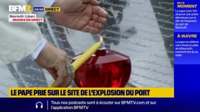Le pape Léon XIV se recueille devant le mémorial de l'explosion du port du Liban qui a coûté la vie à plus de 220 personnes en 2020