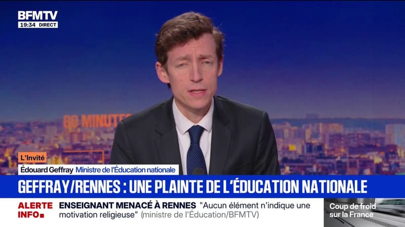 Enseignant menacé à Rennes: J'ai demandé à la rectrice de porter plainte, indique Édouard Geffray, ministre de l'Éducation nationale