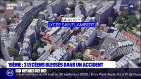 Un lycée du 19e arrondissement de Paris fermé jusqu'à nouvel ordre, après un accident survenu vendredi en raison de la chute d'un élément d'un escalier de l'établissement
