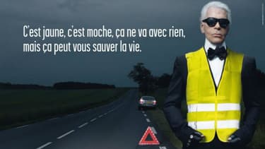 Le couturier disparu ce 19 février avait prêté son image en 2009 à la sécurité routière, pour populariser l’usage du gilet jaune en cas d’accident.