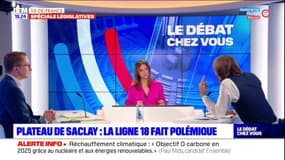 Législatives: Cédric Villani, député sortant, candidat Nupes et Paul Midy, candidat Ensemble de la 5e circonscription de l'Essonne débattent du projet de la ligne 18 du Grand Paris Express sur le plateau de Saclay