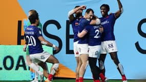 L'équipe de France de rugby à 7, le 24 février 2024 à Vancouver