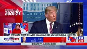 Présidentielle américaine: CBS, comme d'autres chaînes, interrompt l'allocution de Trump pour le corriger
