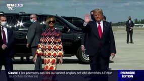 Melania Trump boude la photo à la descente d'Air Force One en Floride