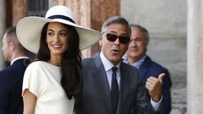George et Amal Clooney lors de leur mariage, à Venise en avril 2015.