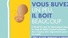 L'une des affiches de la campagne de prévention "zéro alcool pendant la grossesse".