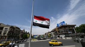 Le drapeau syrien à Damas - Image d'illustration