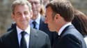 Nicolas Sarkozy et Emmanuel Macron au Mont-Valérien le 18 juin 2020