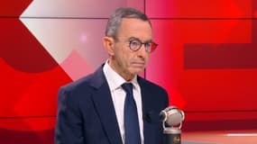 Le ministre démissionnaire de l'Intérieur, Bruno Retailleau, sur le plateau du Face à face de BFMTV-RMC le mercredi 18 décembre 2024
