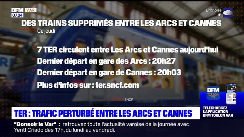 Mouvement social à la SNCF: trafic perturbé entre Les Arcs et Cannes