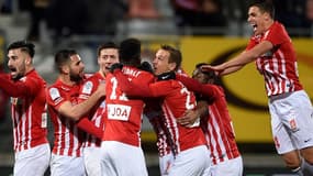 La joie des Nancéiens contre Dijon lors du match aller