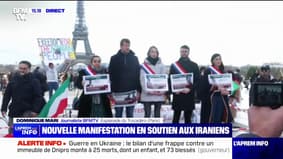 Paris: a demonstration on the Place du Trocadéro to support the Iranian protesters