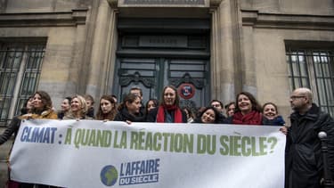 Des représentants d'ONG défendent l'opération "L'Affaire du siècle" devant le tribunal administratif de Paris, le 14 mars 2019.