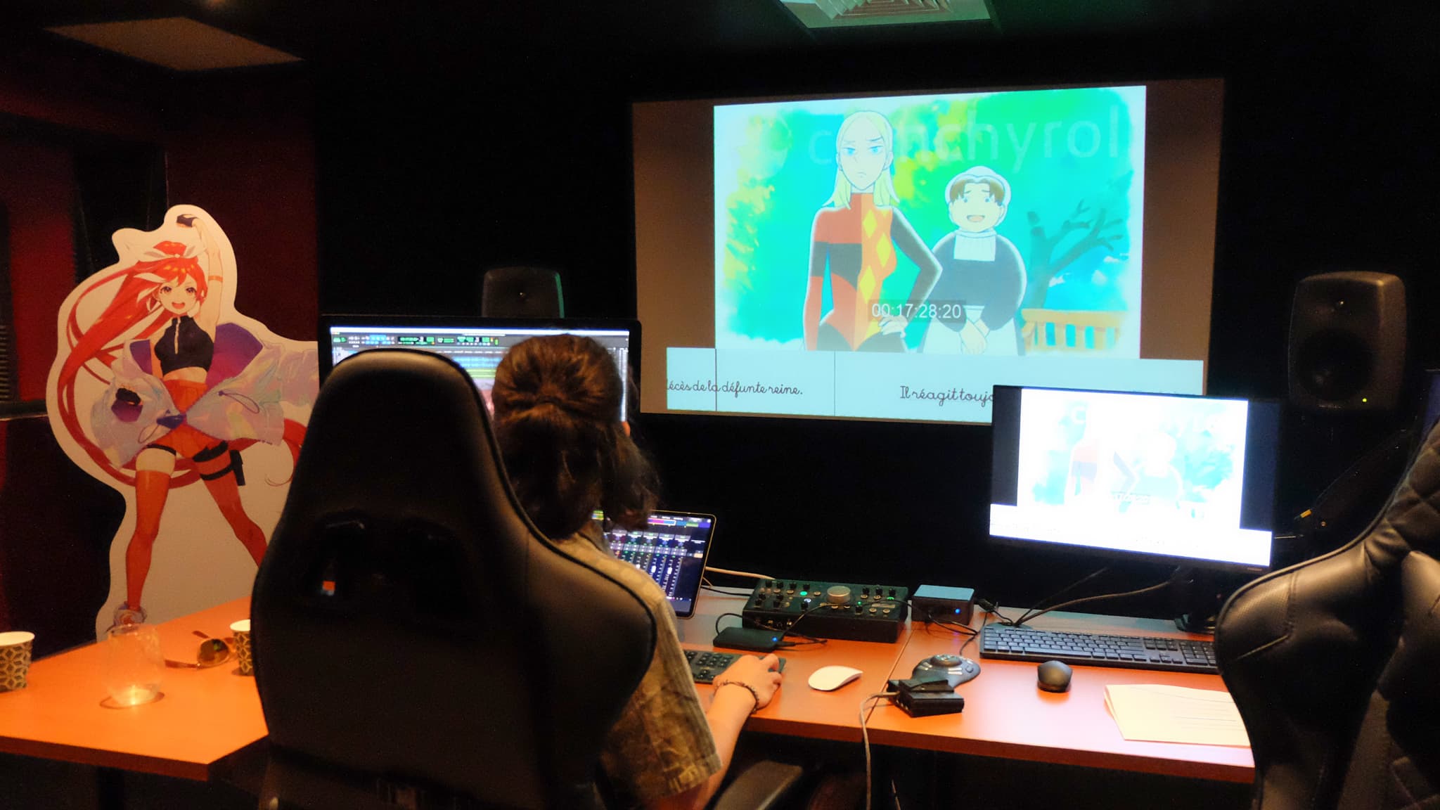 Le studio de doublage de la plateforme Crunchyroll