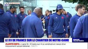 Paris: le XV de France sur le chantier de Notre-Dame