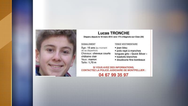 Lucas Tronche a disparu en 2015.