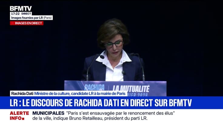 Élection municipale: "Le moment est venu de changer Paris", déclare Rachida Dati, ministre de la Culture et candidate LR à la mairie de Paris