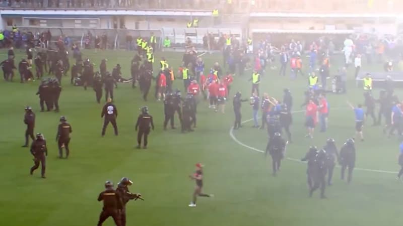 Scènes de violences après la finale de la coupe de la République tchèque entre le Viktoria Plzen et le Sparta Prague (1-2), le 23 mai 2024