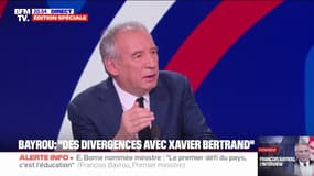 "Je lui ai proposé le ministère de l'Agriculture", raconte François Bayrou à propos de Xavier Bertrand