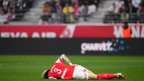 Hiroki Sekine dans la douleur, à l'image de son club du Stade de Reims, défait face à Auxerre (0-2), ce dimanche.