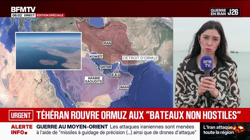 Guerre au Moyen-Orient: l'Iran annonce rouvrir le détroit d'Ormuz aux bateaux "non hostiles"