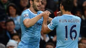 Alvaro Negredo et Sergio Aguero (Man City)
