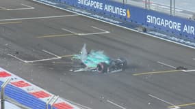 Lance Stroll accidenté lors du GP de Singapour, le 16 septembre 2023