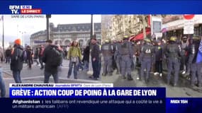 Les forces de l'ordre ont tenté d'interpeller plusieurs manifestants en face de la gare de Lyon