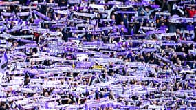 Les supporters de Toulouse, ici le 05/11/2023, sont interdits de déplacement à Lyon