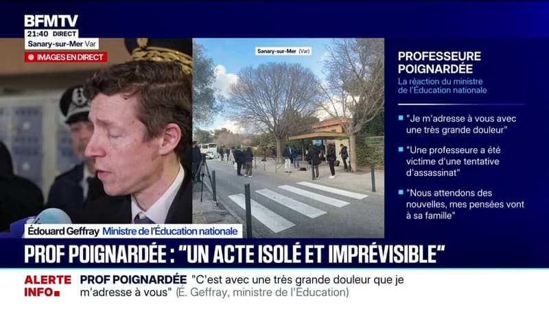 Professeure poignardée à Sanary-sur-Mer: le ministre de l'Éducation nationale appelle à "une désescalade de la violence"