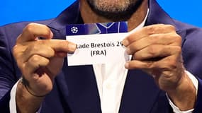 Le Stade Brestois lors d'un tirage au sort de la Ligue des champions, à Monaco le 29 août 2024