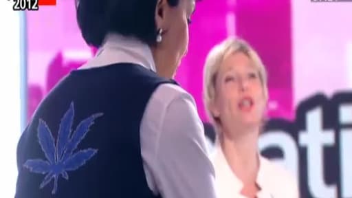 Une feuille de cannabis dans le dos de Rachida Dati ?