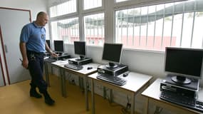 Une salle informatique à la prison pour mineur de Marseille, en 2007 (PHOTO D'ILLUSTRATION).