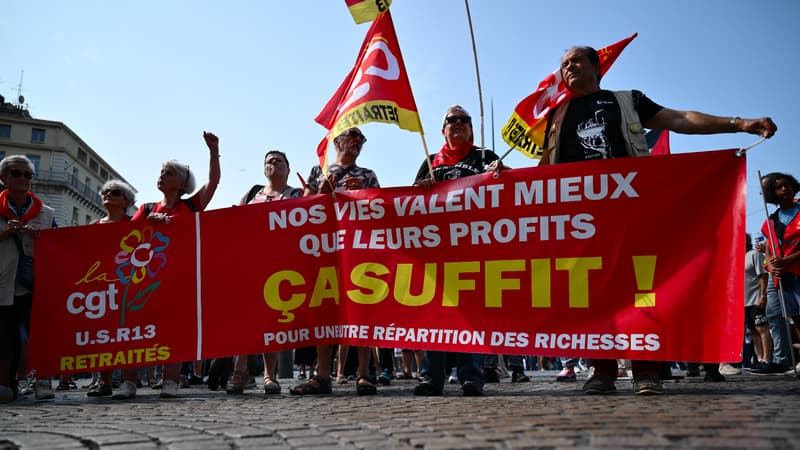 Manifestation pour l'abrogation de la réforme des retraites, à Marseille, le 5 juin 2025