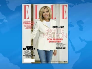 Brigitte Macron en une du magazine "Elle"