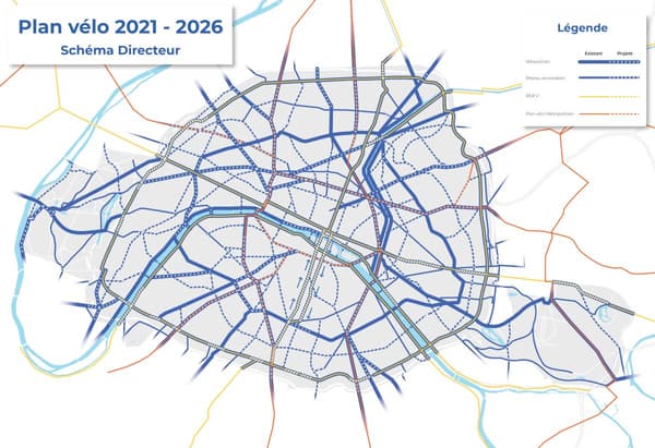 Le plan vélo 2021-2026 de la mairie de Paris.