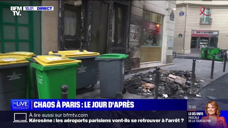 Une restauratrice témoigne de l'incendie rue Saint-Marc à Paris ce jeudi, en marge de la manifestation contre la réforme des retraites