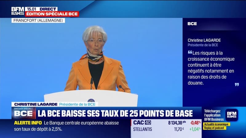 Christine Lagarde s'exprime depuis la BCE