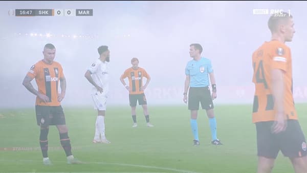 Play stopped during the Europa League match between Shakhtar and OM on 02/15/2024