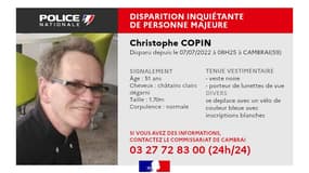L'homme de 51 ans n'a pas été vu depuis le 7 juillet dernier.