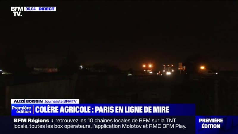 Colère des agriculteurs: un pont francilien bloqué par des tracteurs