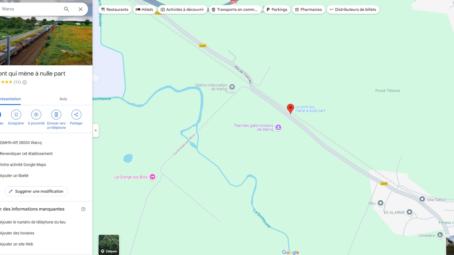 Le "pont qui ne mène à rien" des Ardennes, indiqué sur une carte