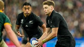 Jordie Barrett avec les All Blacks en finale de la Coupe du monde de rugby contre l'Afrique du Sud, le 28 octobre 2023